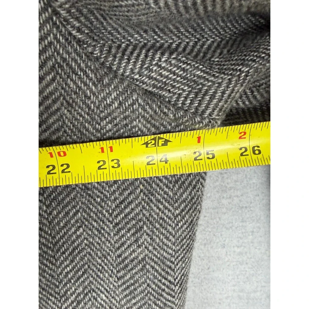 Vintage Bespoke‎ Mens Grey Herringbone Wool Blend Blazer Sport Coat Size 50 USA